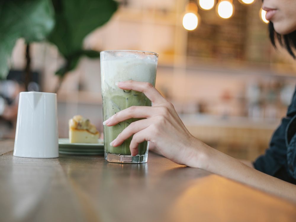 Iced matcha latte